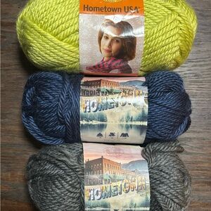 Hometown USA Yarn Set - Lemon, Navy, and Charcoal